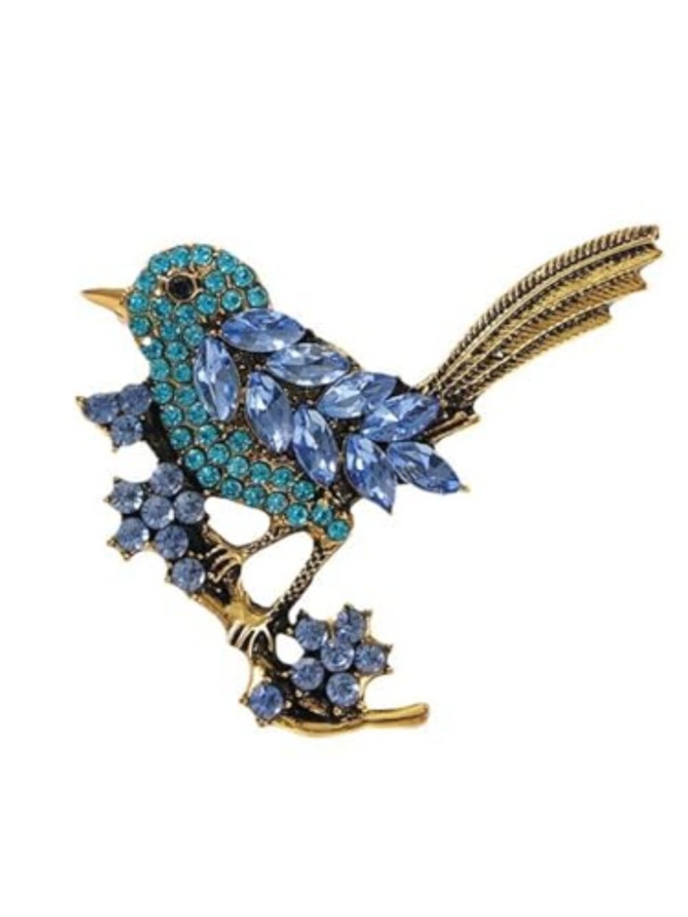 New - Bird Brooch‎ Pin for Women Elegant Gold Tone Crystal Bird Brooches